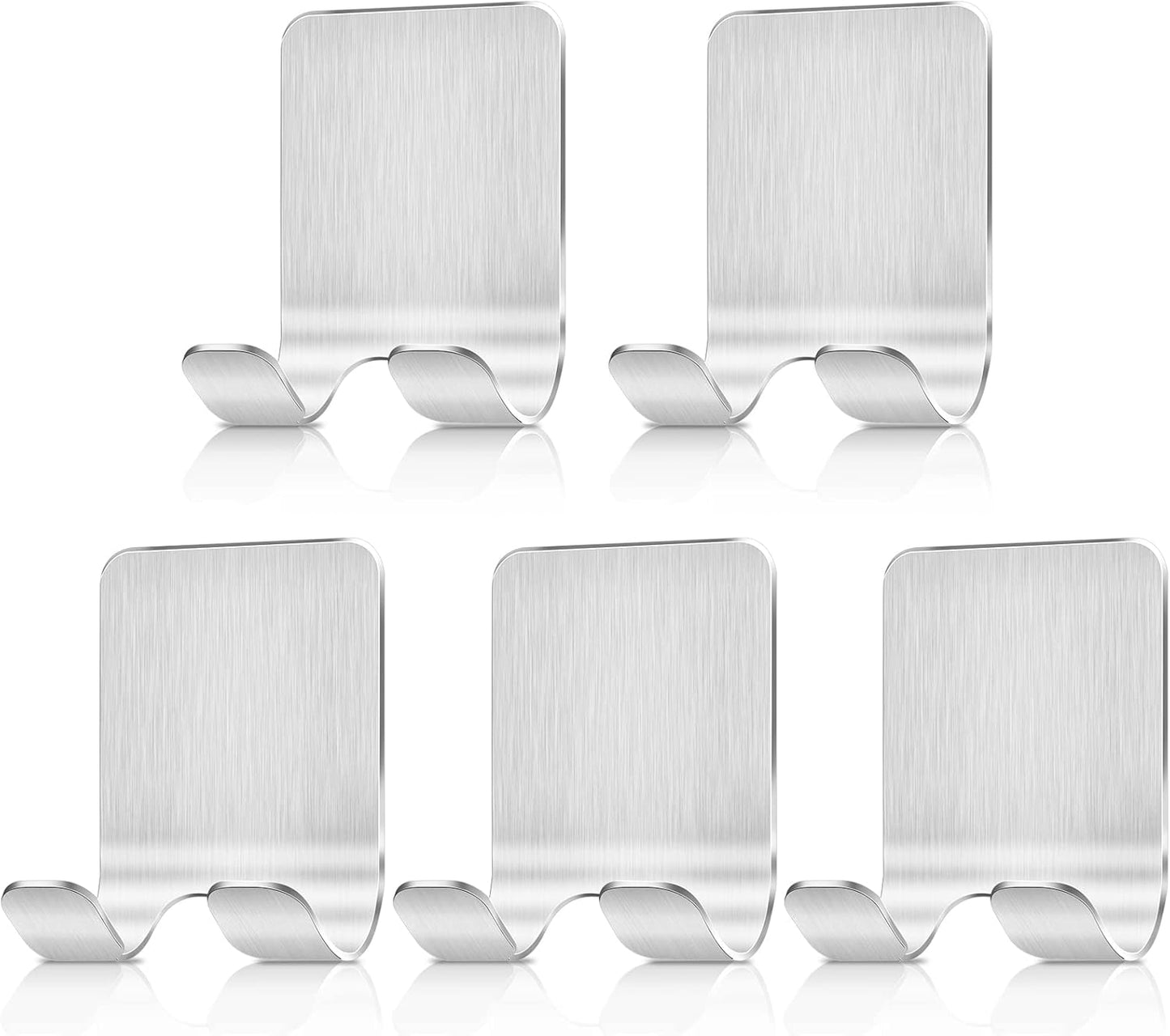 2 Stück Rasierer Halterung Dusche, Haken Selbstklebend Rasierhalter Dusche Edelstahl Klebehaken, Handtuchhaken Ohne Bohren, Badezimmer Haken Wandhaken Silber